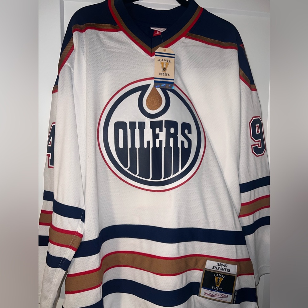 NHL Mitchell & Ness Vintage Throwback Jersey Smyth Oilers NEW NWT Size L